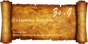 Zsigmond Gordon névjegykártya